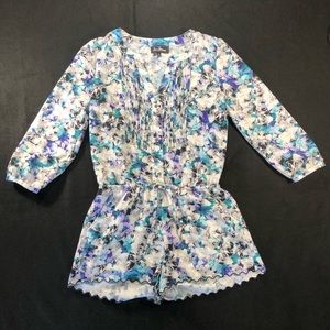 Sam Edelman Med Floral Romper with Pockets